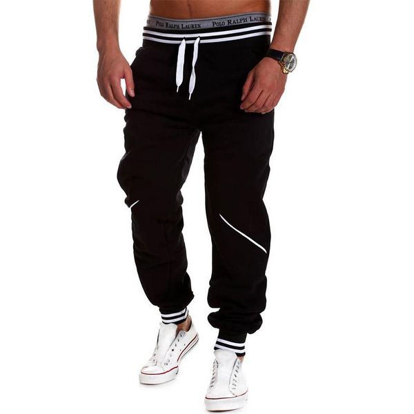 

wholesale-new pantalon homme 2015 autumn winter fashion mens letter loose sweatpants stylish straight black trousers pants