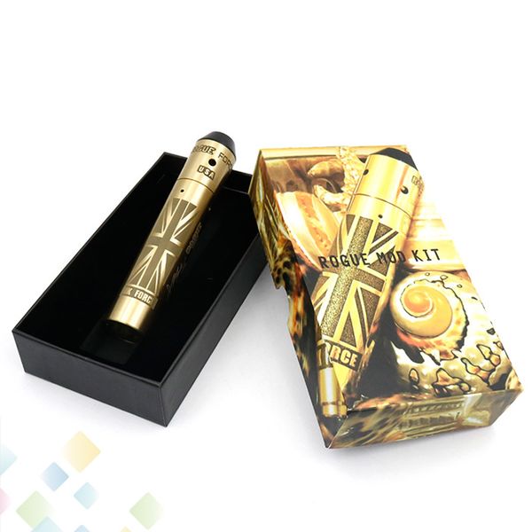 

Brass Rogue Force Mod Kit Come With Rogue Mechanical Mod and Rogue Force RDA fit 18650 Battery Electronic Cigarette DHL Free