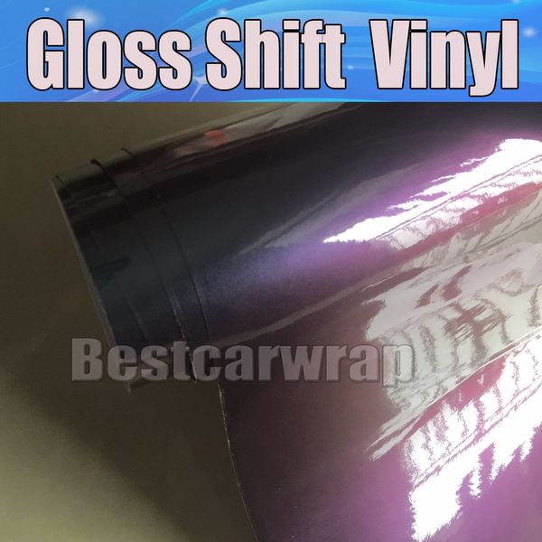 Blau-lila glänzendes Shift-Farbfluss-Autofolien-Vinyl mit luftblasenfreier Fahrzeugverpackung, die Flip-Flop-Folie abdeckt, Größe: 1,52 x 20 m/Rolle, 5 x 67 Fuß