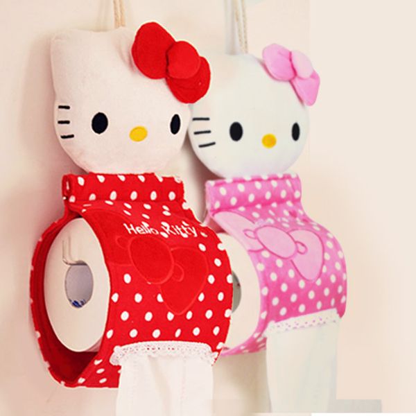

wholesale- highquality kawaii hellokitty home & bathroom tissue case box container towel napkin papers bag holder box case pouch tissue box