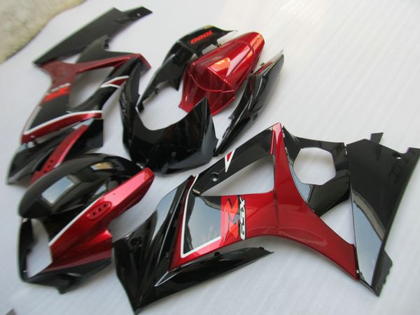 Kit carenatura parti carrozzeria aftermarket per Suzuki GSXR1000 07 08 set carene nero rosso vino GSXR1000 2007 2008 OT12