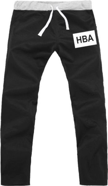 

wholesale- hba fashion sweat pants rock punk hiphop popular trousers hood by air radioactive classics casual pants, Black