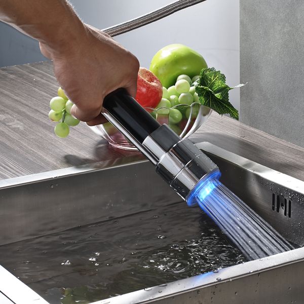 2019 Wholesale And Retail Moden Led Chrome Black Kitchen Faucet