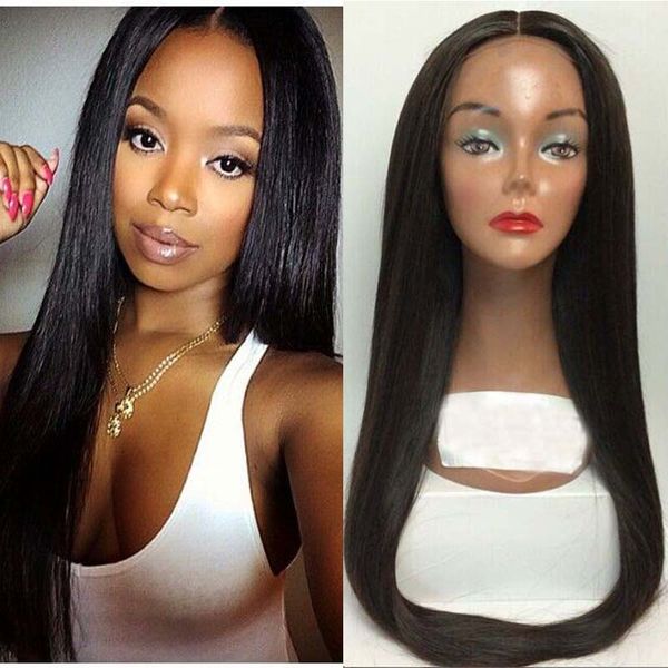 

2016 new silk base wig grade7abrazilian glueless silk full lace wigs natural hairline silk straight full lace wig, Black;brown