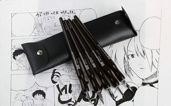 

wholesale-manga cartoonist tachikawa dip pen set saji/school g/d/maru manga tips / holder