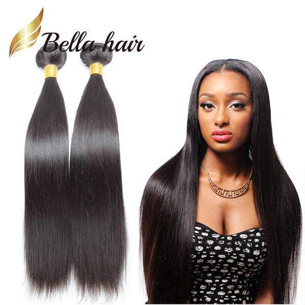 

4pcs/lot full head straight hair weft unprocessed peruvian weaves natural color 9a extension, Black