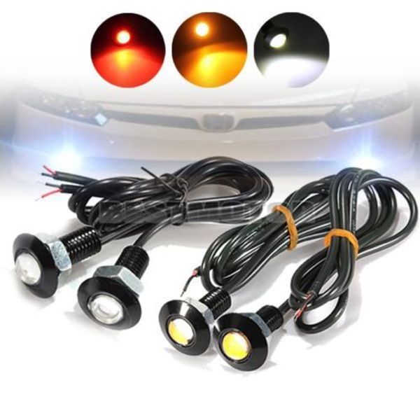 

brand new 2x 3w led eagle eye red yellow light daytime running drl tail backup car motor