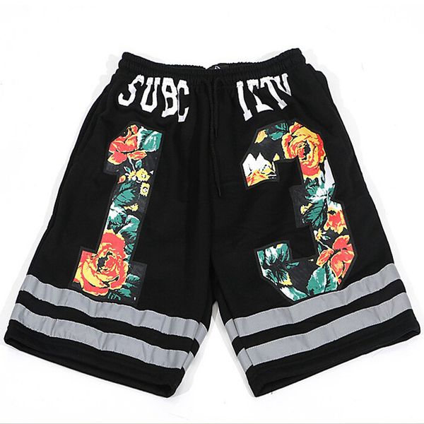 

wholesale-summer 3m reflective hip hop shorts men pyrex 13 harem loose short men beach casual breathable bermuda masculina, White;black