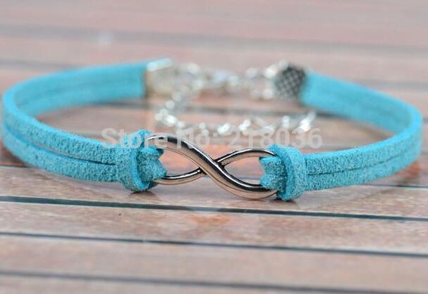 

Светло-Голубой Бесконечность Кулон Свадьба Невесты Сестры Дружбы Браслеты Брасл