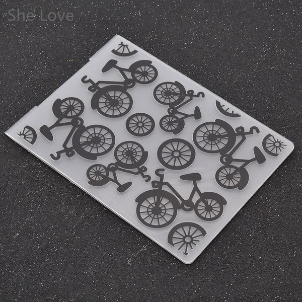 

wholesale- plastic embossing folder for scrapbooking bicycle cycling template stencil paper card decoration diy papercraft
