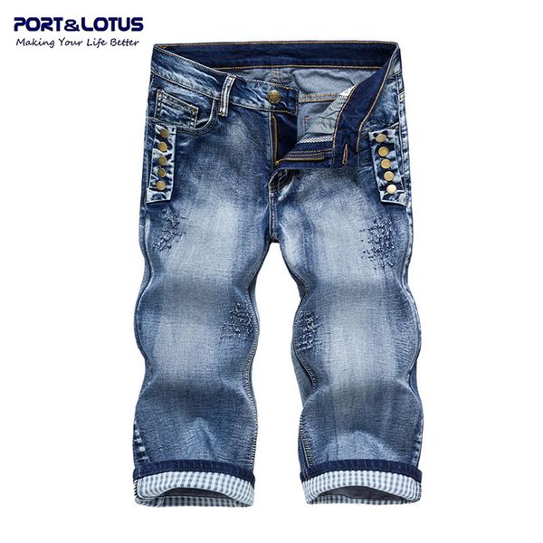 Wholesale-Port&Lotus Fashion Casual Jeans New Arrival With Zipper  Solid Color Midweight Straight Pants Slim Fit Men Jeans037 wholesale