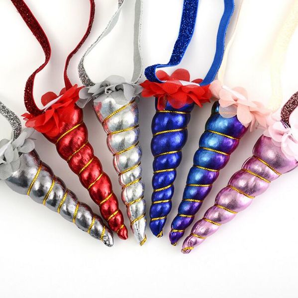 

новый дизайн принцесса birthday party подарок ребенку дети unicorn ободки дети шифон цветочные оголовье малышей аксессуары для волос лента д