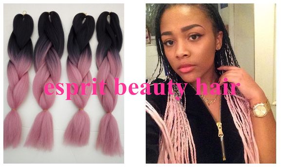 New Fashion Pale Pink Ombre Box Braiding Hairstyles 500gsynthetic