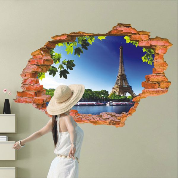 

romantic tower beautiful view diy wallpaper decoration wall stickers art decor mural room decal