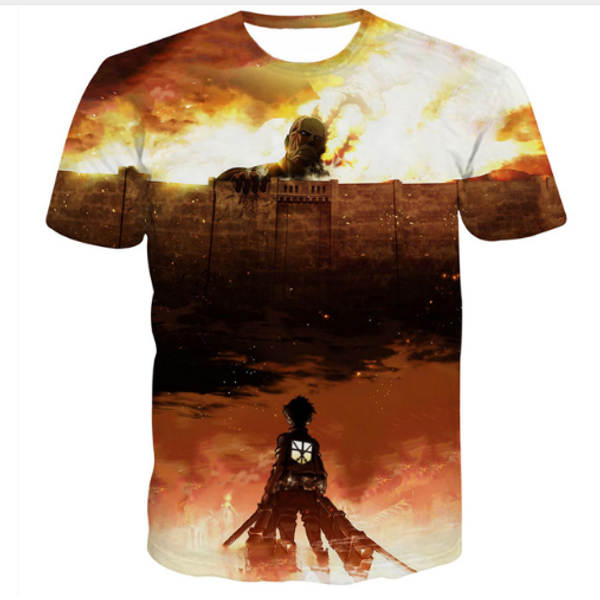 

new fashion womens/mens classic anime attack on titan funny 3d sublimation print t-shirts plus size tx061, White;black
