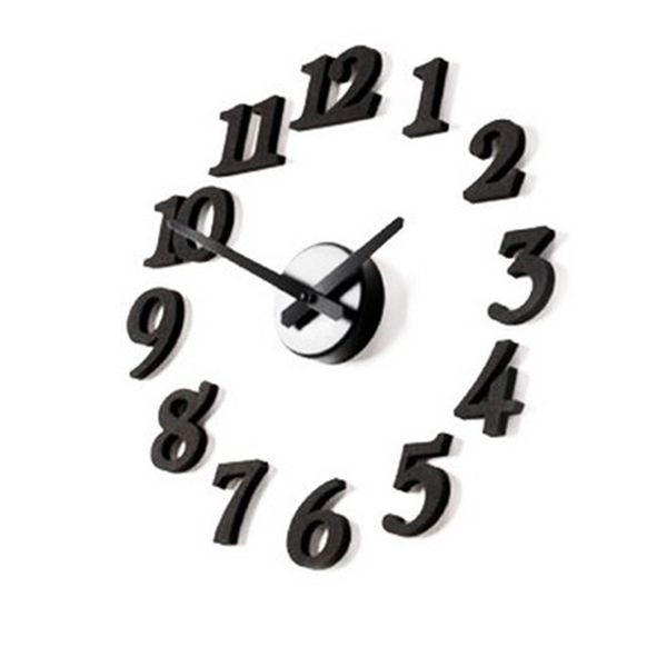 

wholesale- 3d diy clock adhesive decal modern wall digit number room interior decoration clock