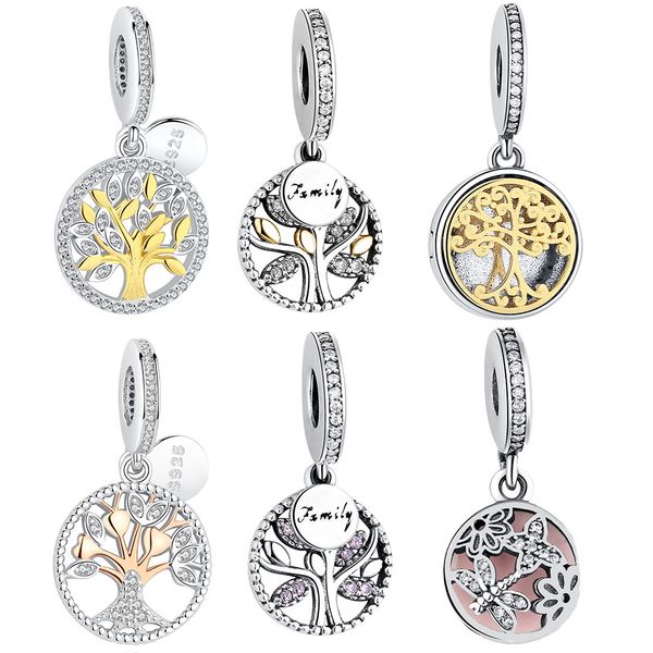 

BELAWANG Family Tree of Life Pendant Original 925 Sterling Silver Heart Beads Fits Pandora Charms Bracelets&Necklaces DIY Jewelry Making