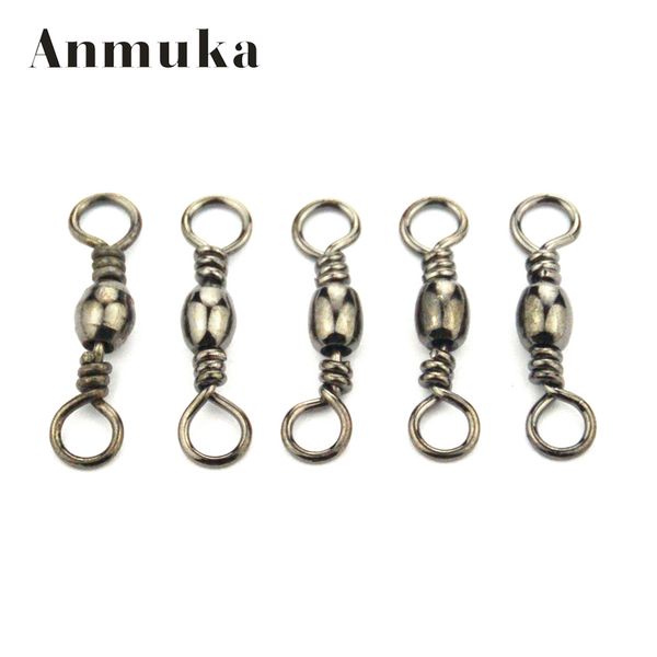 

wholesale- anmuka 50pcs stainless steel fishing swivel sea fishing tackles line/hooks connecter tools