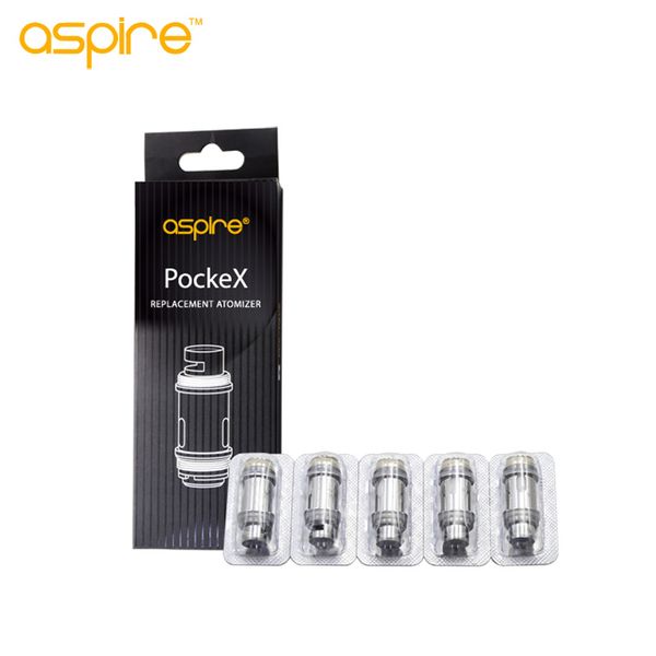 

Аутентичные Aspire PockeX катушки 0,6 Ом SS316L (18-23W) 1.2ohm U-тек Катушки Глава пригодный для Nautilus Х / Aspire PockeX распылителем