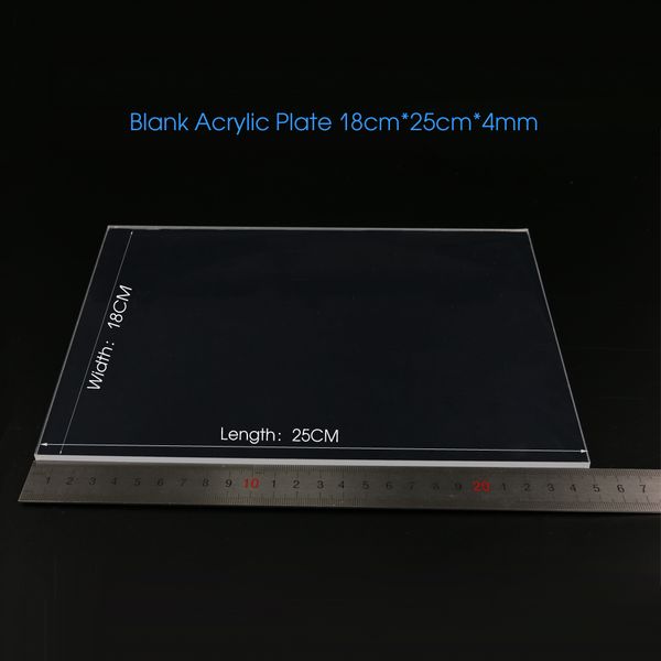 

blank акриловых плит 4 мм для 3d led optical лампы прямоугольник 18сма wide 25см длинной оптовой бесплатной доставки