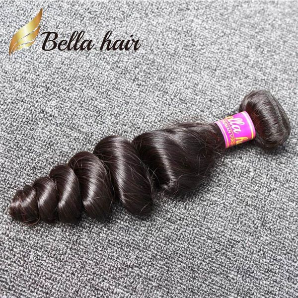 

9a brazilian hair weft 1pc/lot remy virgin human natural black color loose wave curl bundles retail bellahair