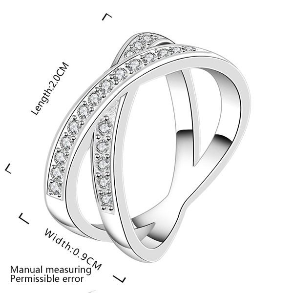 

inlay stone x plated sterling silver finger ring fit women,wedding white gemstone 925 silver plate rings solitaire ring er487, Slivery;golden