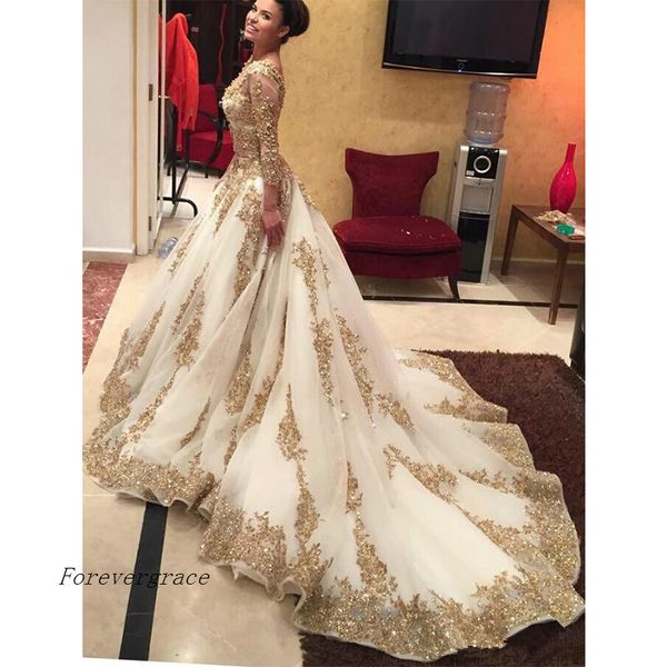 

muslim luxury ball gown long prom dress saudi arabic style long sleeve formal evening party gown custom made plus size, Black