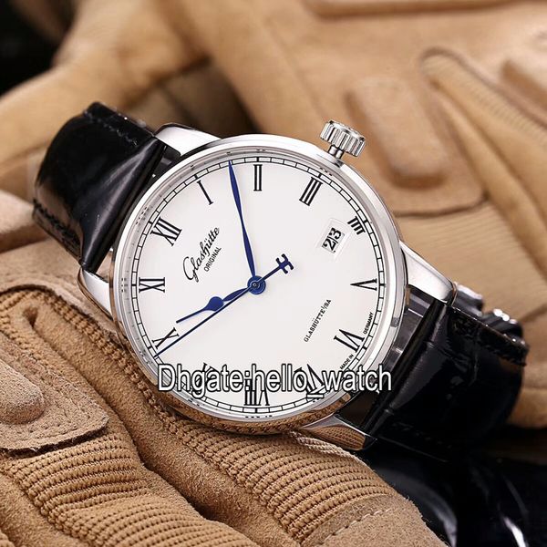

Gla hÃ¼tte original enator quinte ential 1 39 59 01 02 04 white dial cal 39 59 automatic men watch leather trap wri twatch