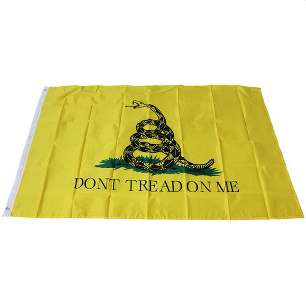 2017 NUOVO 150x90 cm Non Tread on Me Bandiera Gadsden Serpente giallo USA Confederato Ribelle Guerra civile Tea Party Bandiera Outdoor Stardard Gadsden Bandiere