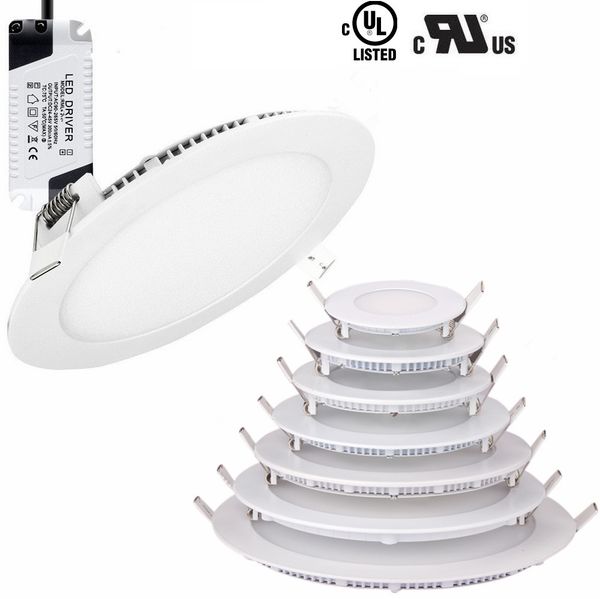 

dimmable 4w 6w 9w 12w 15w 18w 21w cree led recessed downlights lamp warm/natural/cool white super-thin led panel lights + drives