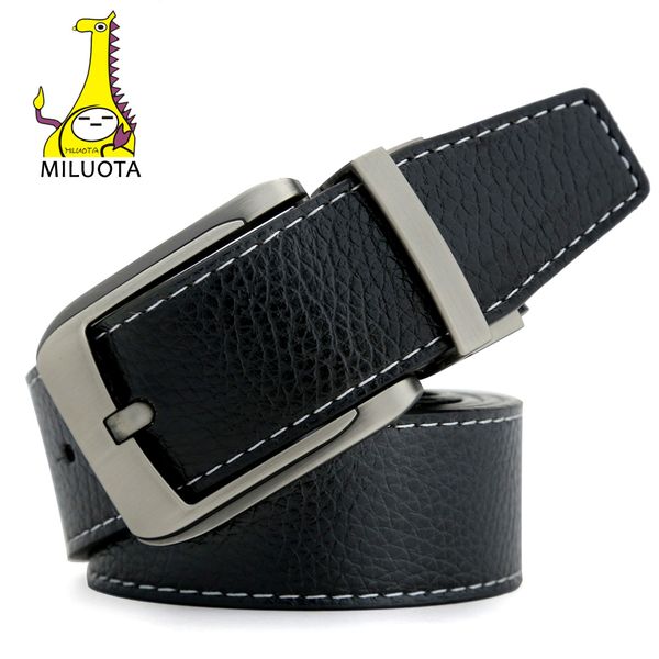 

wholesale- [miluota] fashion designer belts for women reversible pu leather belt woman brand strap male mu023, Black;brown