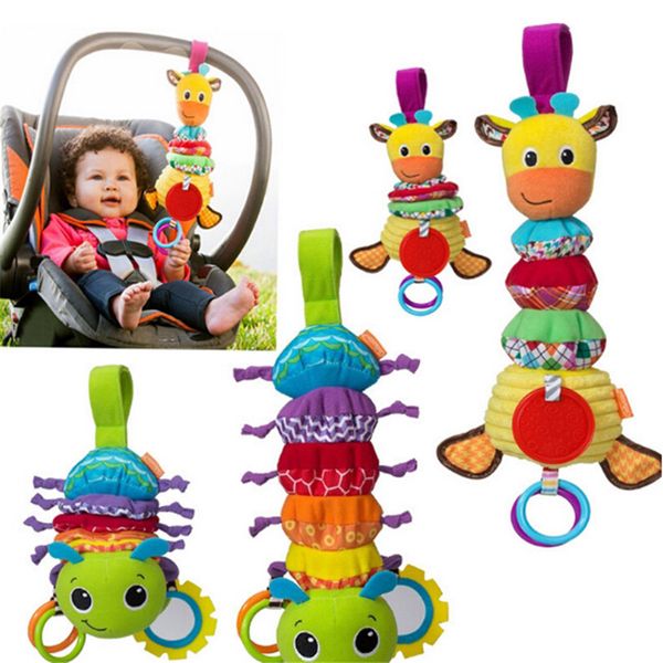 

wholesale- infantino twist caterpillars sound hanging baby rattles with teethers multifunction bed car hang toy baby musical bug mu885887