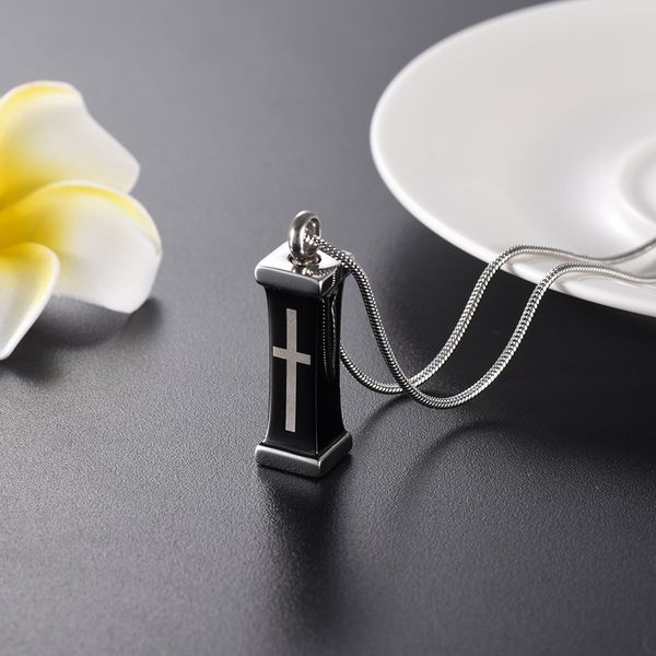 

ijd9934 black plated jesus cross necklaces & pendants for ashes collier femme 2016 fshion stainless steel cremation jewelry ash holder, Silver