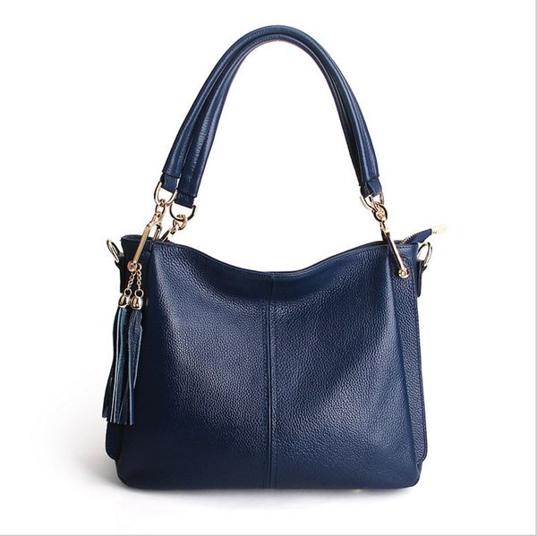

2017 new style lady fashion handbag women 100% genuine leather shoulder bag fashion cowhide handbag 5 colors big space ing
