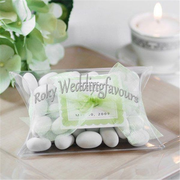 Frete Grátis 50 pcs PVC Travesseiro Favor Caixas de Bonbonniere Festa de Casamento Doces Caixas De Presente de Casamento Nupcial Ajuste Da Tabela Do Chuveiro Fontes Do Partido