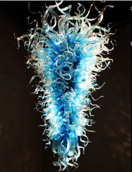 

100% blown glass blue chandelier turkish style well designed glass murano lamps for restaurant decoration