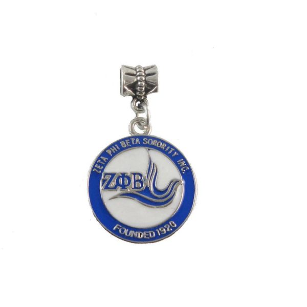 

wholesale- sorority greek zeta phi beta sorority enamel round charm founded 1920 round charm 10pcs 1 lot, Bronze;silver