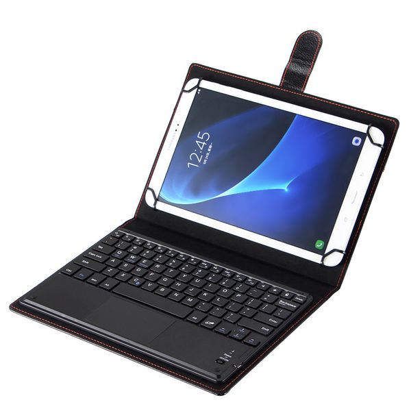 Vendita calda Custodia in pelle per tastiera Bluetooth 3.0 senza fili rimovibile con pannello a sfioramento per Tablet PC Apple Android 7 9 10 pollici Sistema di supporto 3