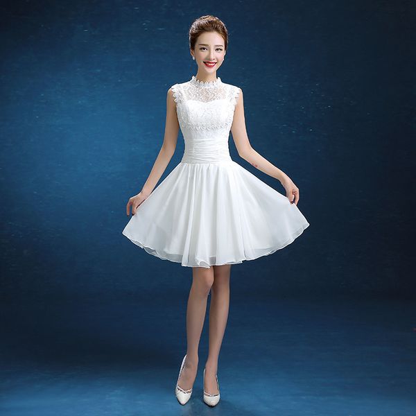 

brand new evening dresses white elegant high neck girls dress short ball prom party pageant graduation formal dress/gown, Black;red