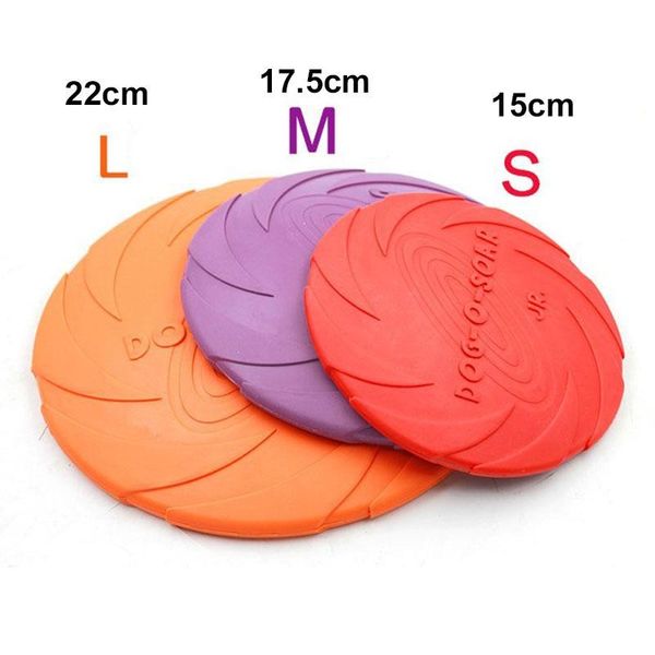 

Soft Eco-friendly Natural Rubber Pet Dog Toy Frisbee Flying Disc Training Toy 22cm/18cm/15cm