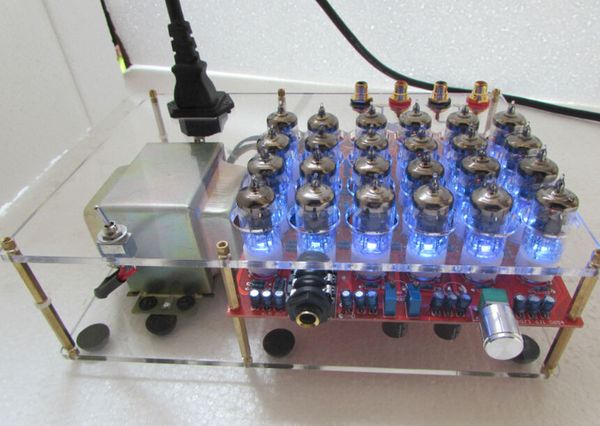 

new sell 24 pcs 6 j1 vacuum tube have fever before pure voice common bile transparent color black deluxe edition headphone amplifier