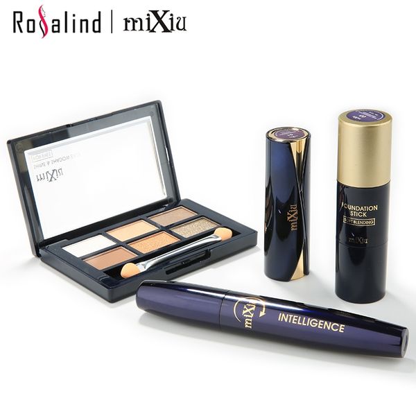

wholesale- [rosalind beauty] mixiu makup kit 4 pcs must have cosmetics matte lipstick eyeshadow palette foundation stick for pro makeup