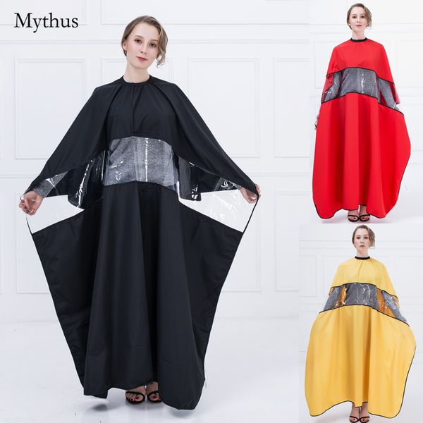 

professional haridressing cape waterproof polyester cloth hairstyling cutting gown salon cape with transparent viewing window