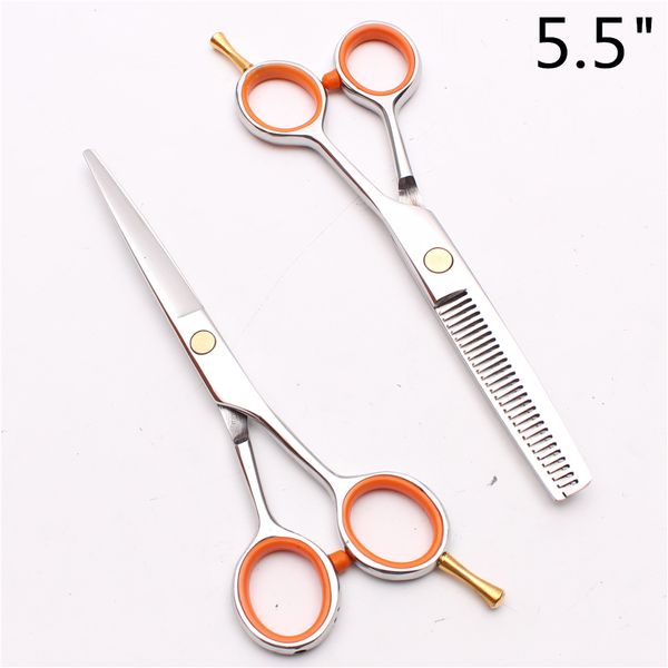 

5.5" 16cm jp 440c customized logo professional human hair scissors barbers' hairdressing shears cutting thinning scissors style to