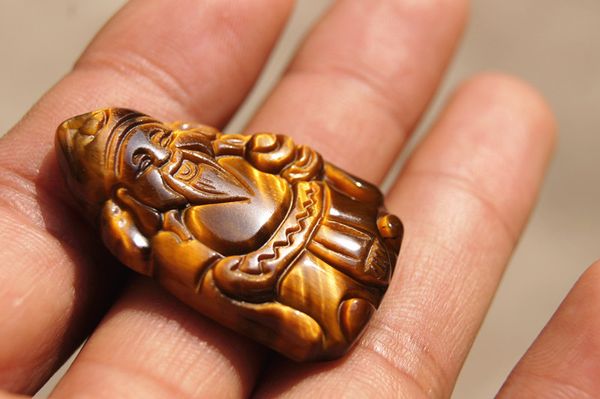 

natural tigereye manual sculpture better. talisman necklace pendant, Silver