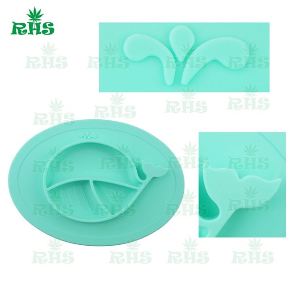 2019 Non Slip Mini Whale Shape Food Mat One Piece Silicone Feeding