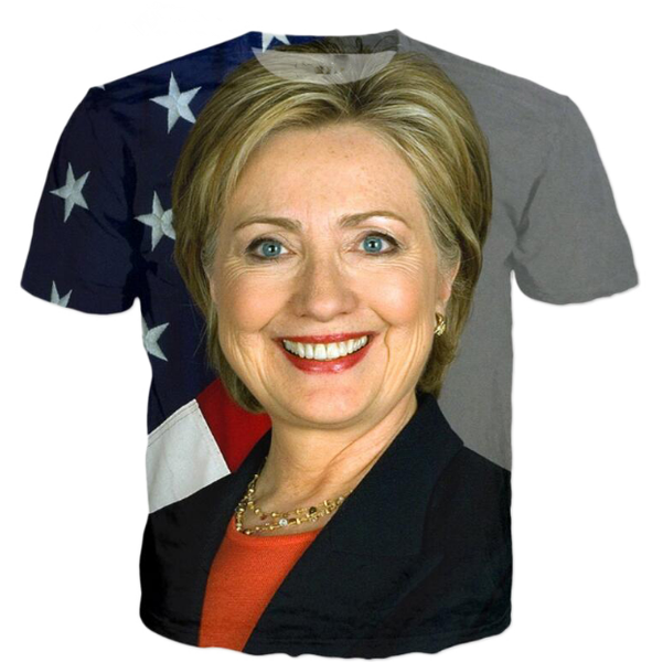 

fashion men/women hillary diane rodham clinton summer style funny 3d print casual t-shirt s---5xl aa649, White;black