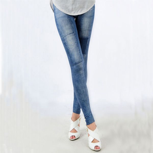 

wholesale- women's girls denim jeans skinny stretch pants trousers full length pencil pants for women autumn wear, Blue