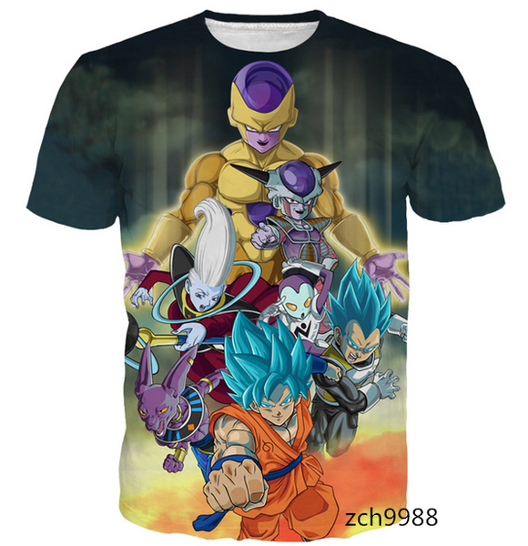 

новая мода женская / мужская dragon ball z и чужеродные короткие рукава 3d печати футболка лето повседневная футболка s--5xl aa131, White;black