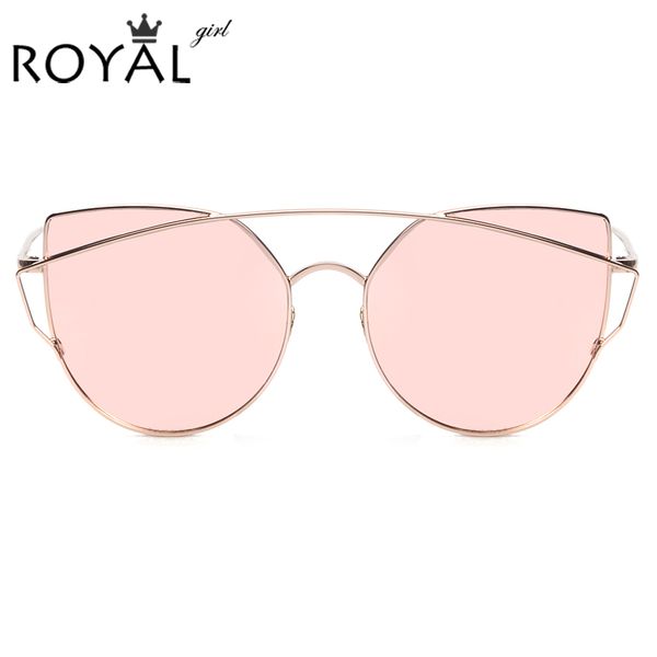 

wholesale-new fashion cat eye sunglasses women classic brand designer twin beams sun glasses mirror lens uv400 ss092, White;black